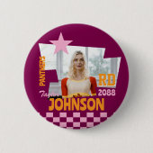 Cheer Team Senior Night Cheerleader Retro Ronde Button 5,7 Cm (Voorkant)