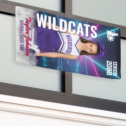 Cheer Team Sports Photo Cheerleading Senior Night Spandoek (Buitenkant Gebouw)