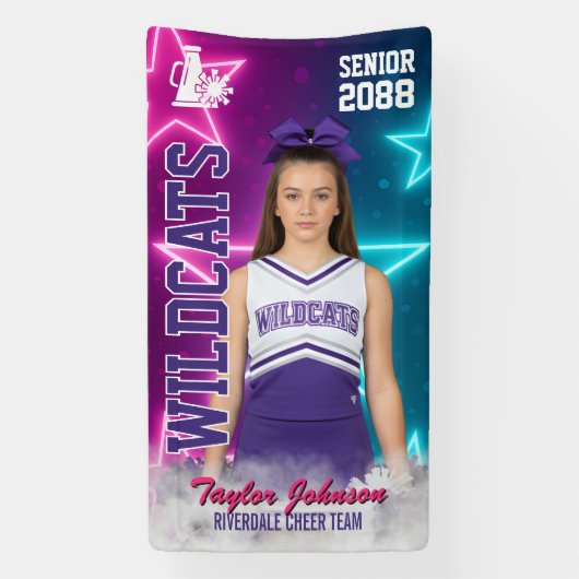 Cheer Team Sports Photo Senior Cheerleading Star Spandoek (Verticaal)