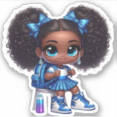 Cheer teamlid - Blauw Sticker (Voorkant)