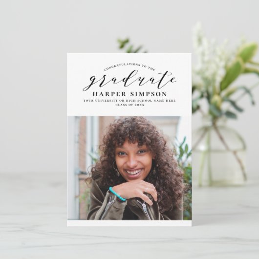 Cheer | Terracotta Foto Afstuderen Aankondiging (Staand voorkant)