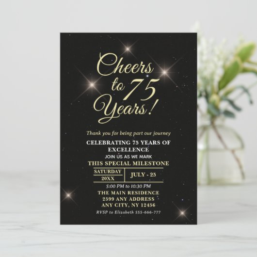 Cheer to Seventy-Five - 75th Anniversary Kaart (Staand voorkant)