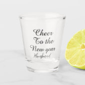 Cheer to the new year .personalized typography  shot glas (Voorkant)