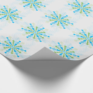 CHEER Turquoise Blue en Green Snowflakes Cadeaupapier