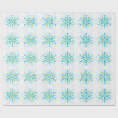 CHEER Turquoise Blue en Green Snowflakes Cadeaupapier (Vlak)