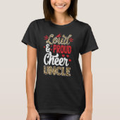 Cheer Uncle Biggest Fan Leopard Print And Pom Pom T-shirt (Voorkant)