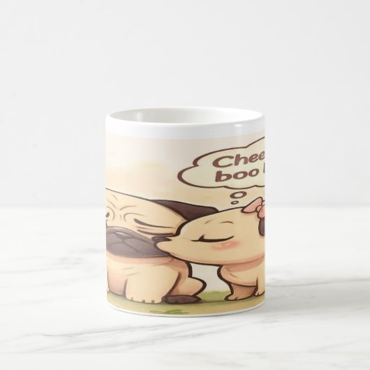 Cheer Up Boo Boo: Cute Pug Mug Koffiemok (Center)