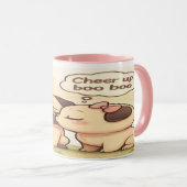 Cheer Up Boo Boo: Cute Pug Mug Mok (Voorkant rechts)