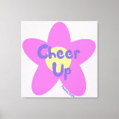 Cheer Up Pop Art Roze Bloemen Christelijke Canvas  (Voorkant)