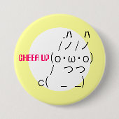 Cheer up Rabbit Ronde Button 7,6 Cm (Voorkant)