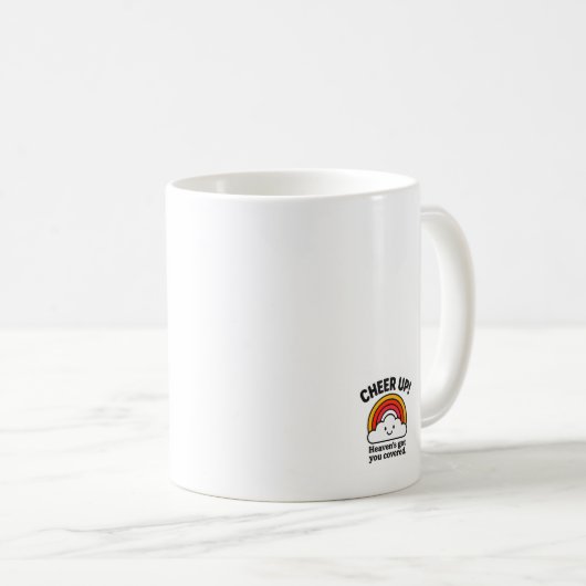 Cheer Up Rainbow Cloud Motivational Coffee Mug Koffiemok (Voorkant rechts)