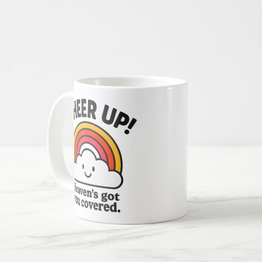 Cheer Up Rainbow Cloud Motivational  Coffee Mug    Koffiemok (Voorkant links)