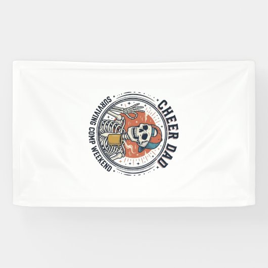Cheer vader overlevende comp weekend skelet shirt_ spandoek (Horizontaal)
