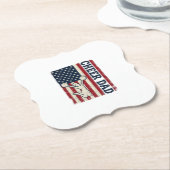 Cheer vader patriottische Amerikaanse vlag vector Kartonnen Onderzetters (Gekanteld)