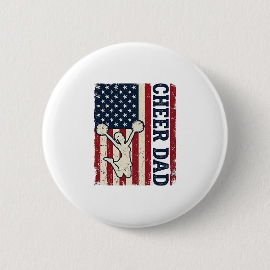 Cheer vader patriottische Amerikaanse vlag vector Ronde Button 5,7 Cm (Voorkant)