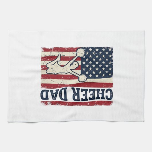 Cheer vader patriottische Amerikaanse vlag vector Theedoek (Horizontaal)