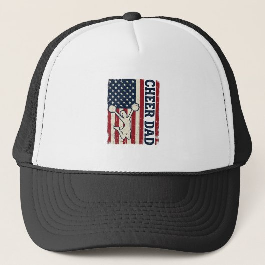 Cheer vader patriottische Amerikaanse vlag vector Trucker Pet (Voorkant)