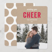 Cheer | Vakantieknopkaart Feestdagenkaart (Voorkant / Achterkant)