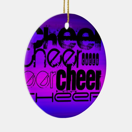 Cheer; Vibrant Violet Blue en Magenta Keramisch Ornament (Rechts)
