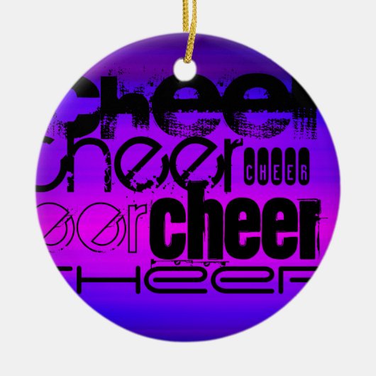Cheer; Vibrant Violet Blue en Magenta Keramisch Ornament (Voorkant)