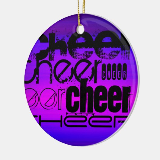 Cheer; Vibrant Violet Blue en Magenta Keramisch Ornament (Links)