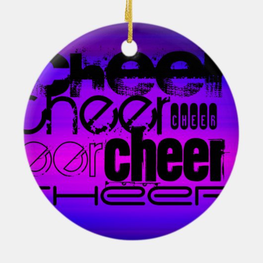 Cheer; Vibrant Violet Blue en Magenta Keramisch Ornament (Achterkant)