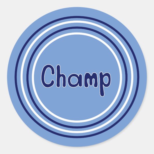 Cheer voor de Champ Ronde Sticker (Voorkant)