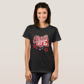 Cheer Wife Biggest Fan Leopard Print And Pom Pom 1 T-shirt (Voorkant volledig)
