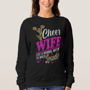 Cheer Wife grootst fan Leopard print en Pom Pom Trui