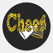Cheer Zebra Style Ronde Sticker (Voorkant)