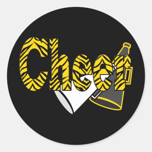Cheer Zebra Style Ronde Sticker (Voorkant)