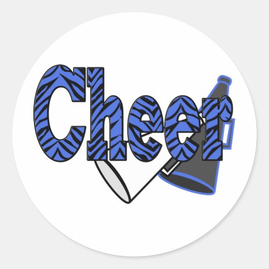 Cheer Zebra Style Ronde Sticker (Voorkant)