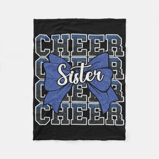 Cheer Zus Bow Sport Cheerleader Cheerleading Bl Fleece Deken (Voorkant)