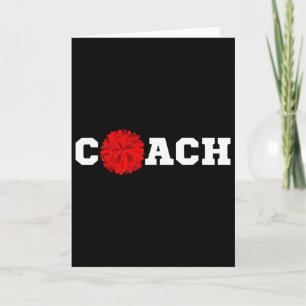 Cheercoach Cadeau Cheerleaden Cheerleader Rode Pom Kaart