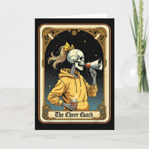 Cheercoach Tarotkaart Skelet Cheerleading Coach Kaart