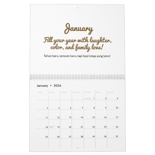 Cheerful 2026 Quote Calendar Kalender (Jan 2026)