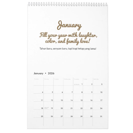 Cheerful 2026 Quote Calendar Kalender (Jan 2026)
