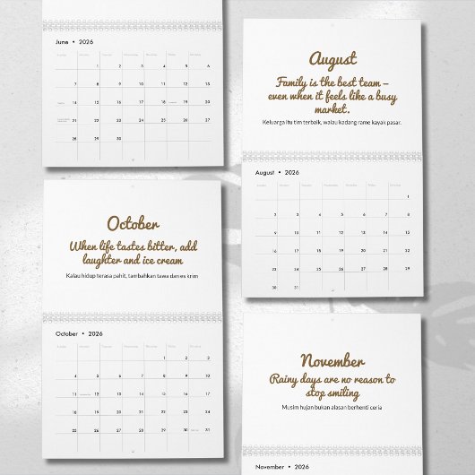 Cheerful 2026 Quote Calendar Kalender