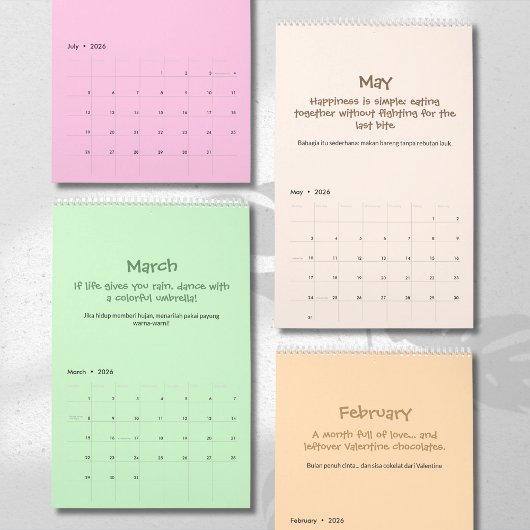 Cheerful 2026 Quote Calendar Kalender