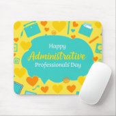 Cheerful Admin Day Office Icons Graphic Art Muismat (Met muis)