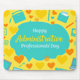 Cheerful Admin Day Office Icons Graphic Art Muismat