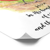 Cheerful American Robin Waterverf Bijbelscriptie Poster (Hoek)