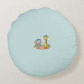 Cheerful and Cute Cartoon Animal Design Rond Kussen (Achterkant)