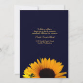 Cheerful and Elegant Navy Blue Sunflower Wedding Kaart (Achterkant)