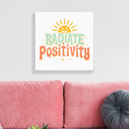 Cheerful and Motivational Sunny Saying Canvas Afdruk (Insitu (Woonkamer))