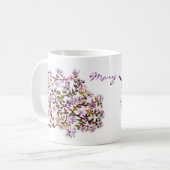 Cheerful Apple Blossom Blooms Acrylverf Koffiemok (Voorkant links)