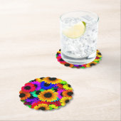 Cheerful Array of Colorful Sunflower Kartonnen Onderzetters (Insitu)