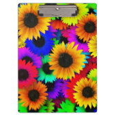 Cheerful Array of Colorful Sunflower Klembord (Voorkant)