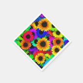 Cheerful Array of Colorful Sunflower Servet (Hoek)