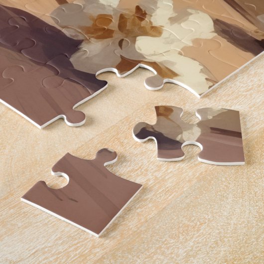 Cheerful Beagle Puppy in Stocking Cap Cozy Legpuzzel (Zijkant)